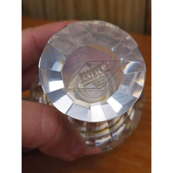 Crystal Perfume Bottle With Lotus Stopper By Shannon Crystal Godinger In Black V - Picture 10 of 16